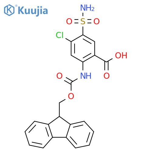 4-chloro-2-({[(9H-fluoren-9-yl)methoxy]carbonyl}amino)-5-sulfamoylbenzoic acid structure