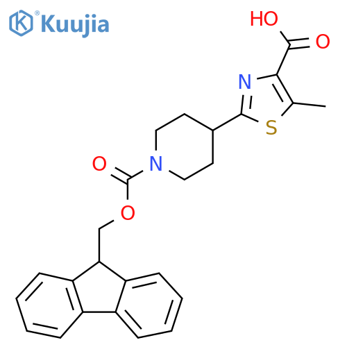 2-(1-{[(9H-fluoren-9-yl)methoxy]carbonyl}piperidin-4-yl)-5-methyl-1,3-thiazole-4-carboxylic acid structure