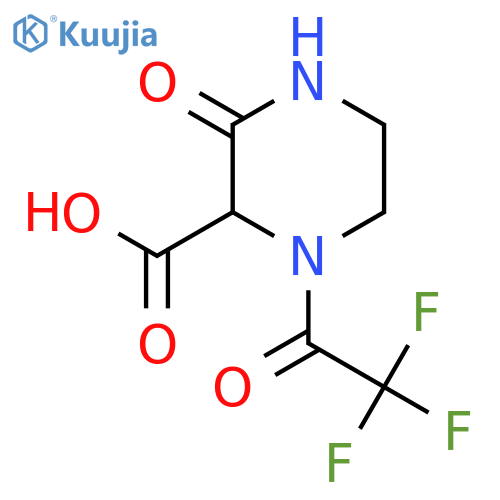 3-Oxo-1-(2,2,2-trifluoroacetyl)piperazine-2-carboxylic acid structure