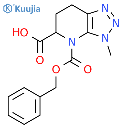 4-[(benzyloxy)carbonyl]-3-methyl-3H,4H,5H,6H,7H-[1,2,3]triazolo[4,5-b]pyridine-5-carboxylic acid structure