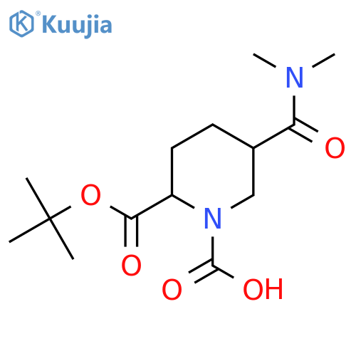 2-[(Tert-butoxy)carbonyl]-5-(dimethylcarbamoyl)piperidine-1-carboxylic acid structure