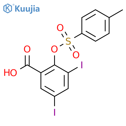 3,5-Diiodo-2-[(4-methylbenzenesulfonyl)oxy]benzoic acid structure