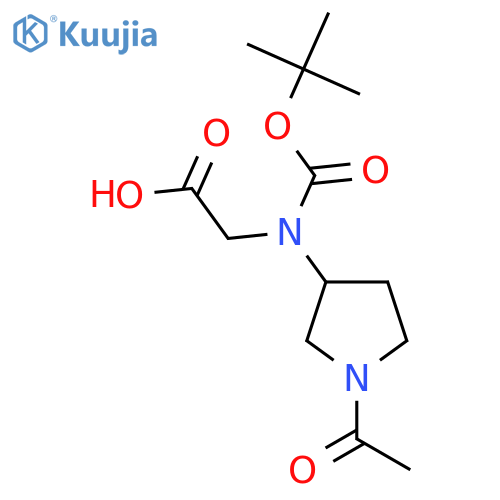 2-(1-acetylpyrrolidin-3-yl)(tert-butoxy)carbonylaminoacetic acid structure