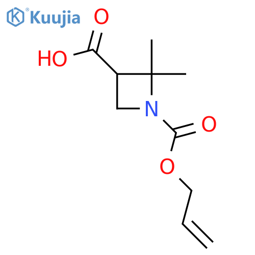 2,2-Dimethyl-1-[(prop-2-en-1-yloxy)carbonyl]azetidine-3-carboxylic acid structure