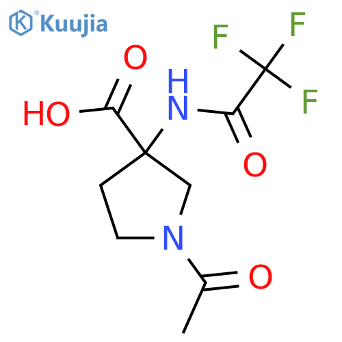 1-Acetyl-3-(2,2,2-trifluoroacetamido)pyrrolidine-3-carboxylic acid structure