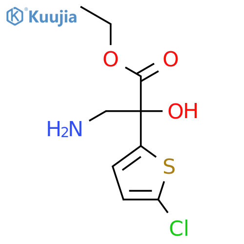 Ethyl 3-amino-2-(5-chlorothiophen-2-yl)-2-hydroxypropanoate structure