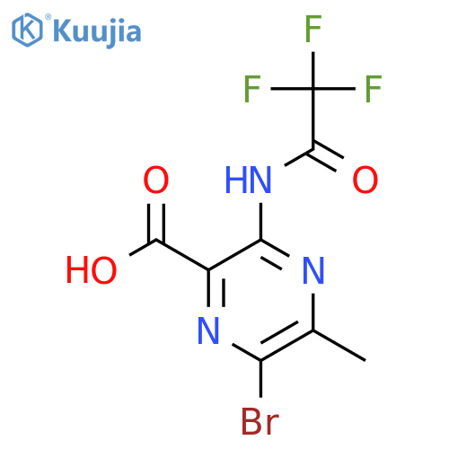 6-Bromo-5-methyl-3-(2,2,2-trifluoroacetamido)pyrazine-2-carboxylic acid structure