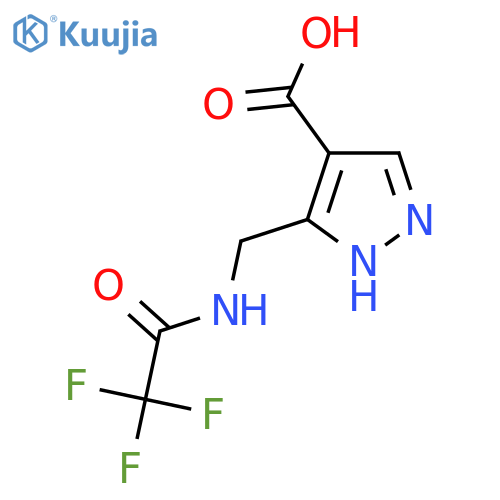 3-[(2,2,2-trifluoroacetamido)methyl]-1H-pyrazole-4-carboxylic acid structure