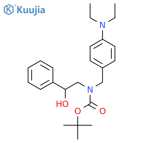 tert-butyl N-{[4-(diethylamino)phenyl]methyl}-N-(2-hydroxy-2-phenylethyl)carbamate structure