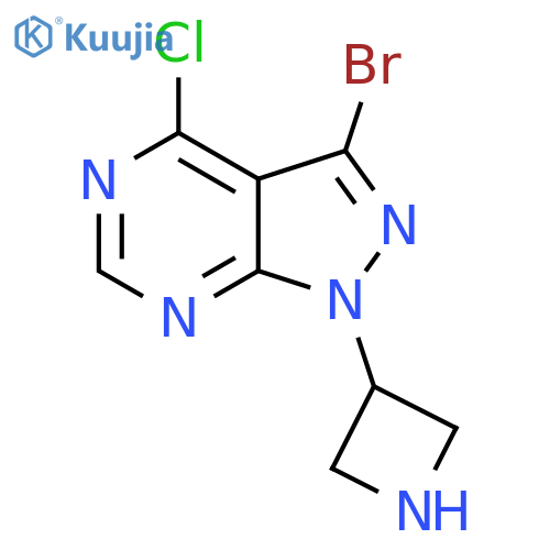 3-{3-bromo-4-chloro-1H-pyrazolo[3,4-d]pyrimidin-1-yl}azetidine structure