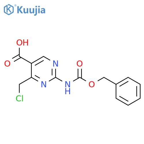 2-{[(Benzyloxy)carbonyl]amino}-4-(chloromethyl)pyrimidine-5-carboxylic acid structure