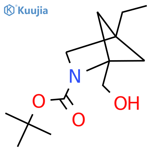 tert-butyl 4-ethyl-1-(hydroxymethyl)-2-azabicyclo2.1.1hexane-2-carboxylate structure