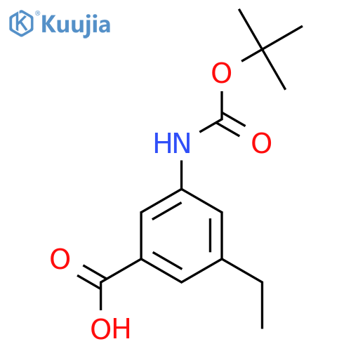 3-{(tert-butoxy)carbonylamino}-5-ethylbenzoic acid structure