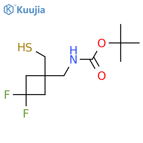 tert-butyl N-{[3,3-difluoro-1-(sulfanylmethyl)cyclobutyl]methyl}carbamate structure