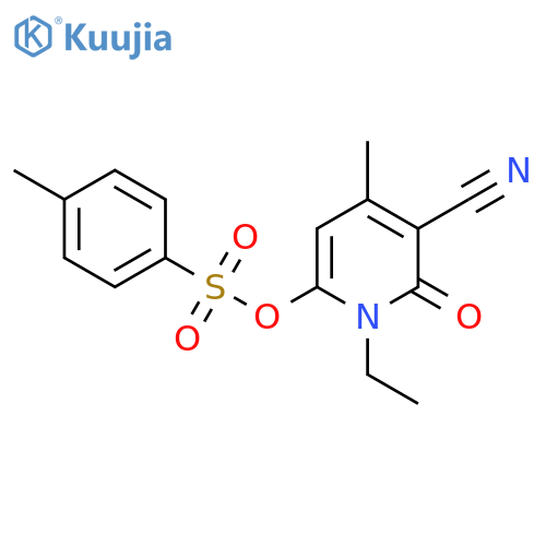 5-Cyano-1-ethyl-4-methyl-6-oxo-1,6-dihydropyridin-2-yl 4-methylbenzene-1-sulfonate structure