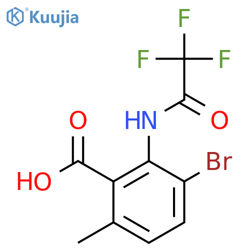 3-Bromo-6-methyl-2-(2,2,2-trifluoroacetamido)benzoic acid structure