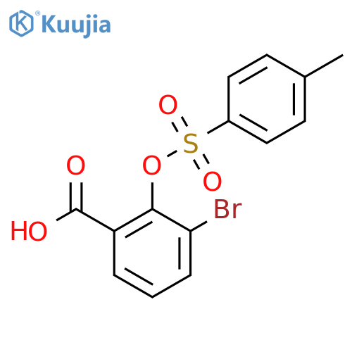 3-Bromo-2-[(4-methylbenzenesulfonyl)oxy]benzoic acid structure