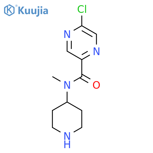 5-chloro-N-methyl-N-(piperidin-4-yl)pyrazine-2-carboxamide structure