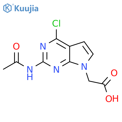 2-{4-chloro-2-acetamido-7H-pyrrolo[2,3-d]pyrimidin-7-yl}acetic acid structure