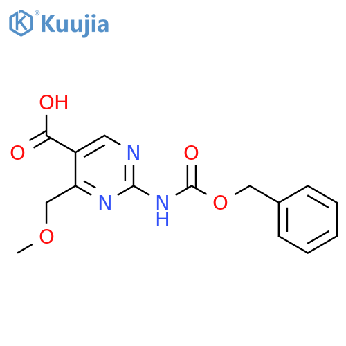 2-{[(Benzyloxy)carbonyl]amino}-4-(methoxymethyl)pyrimidine-5-carboxylic acid structure