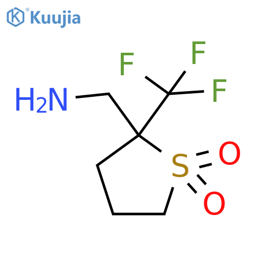 2-(Aminomethyl)-2-(trifluoromethyl)-1lambda6-thiolane-1,1-dione structure