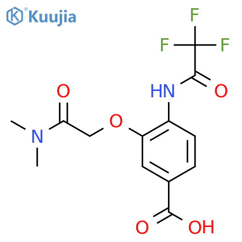 3-[(Dimethylcarbamoyl)methoxy]-4-(2,2,2-trifluoroacetamido)benzoic acid structure