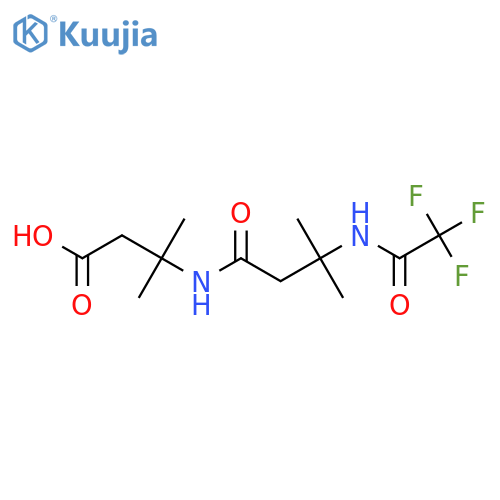 3-Methyl-3-[3-methyl-3-(2,2,2-trifluoroacetamido)butanamido]butanoic acid structure