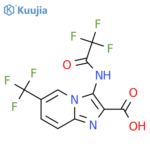 3-(2,2,2-Trifluoroacetamido)-6-(trifluoromethyl)imidazo[1,2-a]pyridine-2-carboxylic acid structure