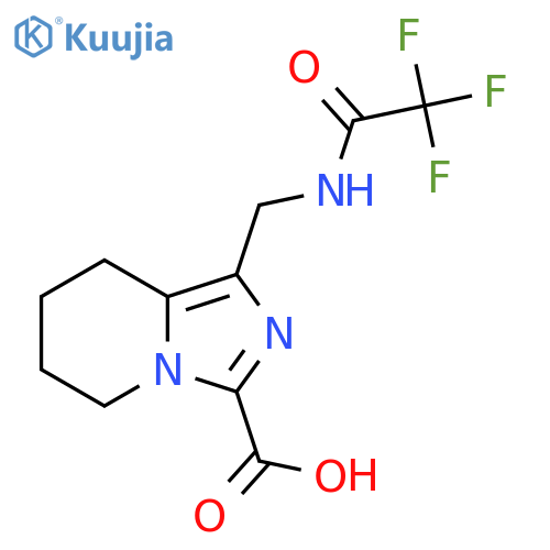 1-[(2,2,2-trifluoroacetamido)methyl]-5H,6H,7H,8H-imidazo[1,5-a]pyridine-3-carboxylic acid structure
