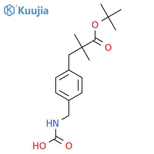 ({4-[3-(Tert-butoxy)-2,2-dimethyl-3-oxopropyl]phenyl}methyl)carbamic acid structure