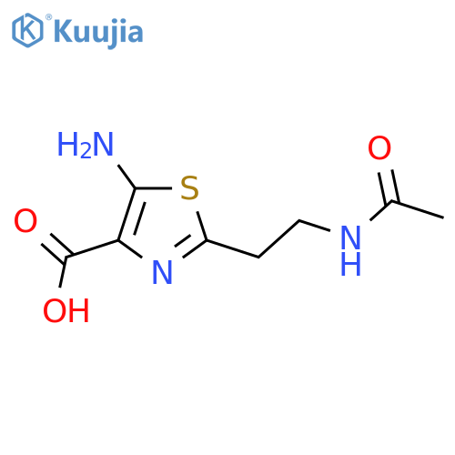 5-Amino-2-(2-acetamidoethyl)-1,3-thiazole-4-carboxylic acid structure