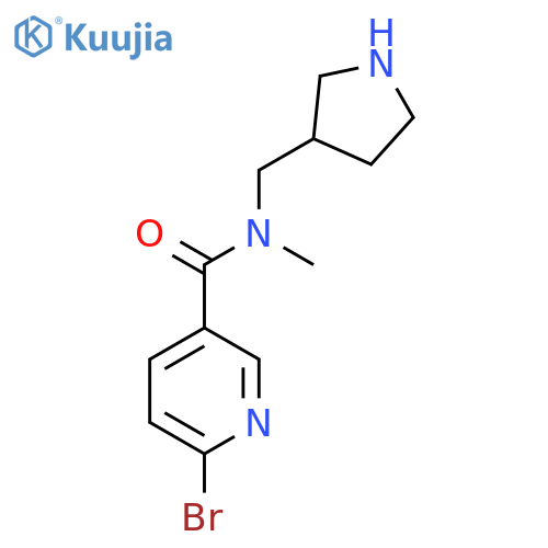 6-bromo-N-methyl-N-(pyrrolidin-3-yl)methylpyridine-3-carboxamide structure
