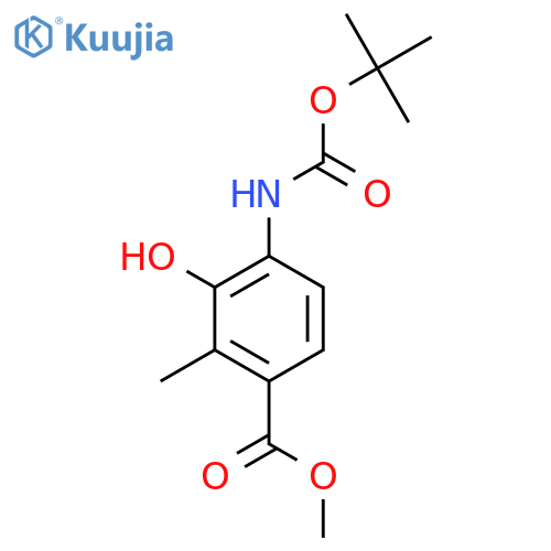 Methyl 4-{[(tert-butoxy)carbonyl]amino}-3-hydroxy-2-methylbenzoate structure