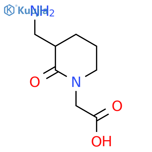 2-3-(aminomethyl)-2-oxopiperidin-1-ylacetic acid structure