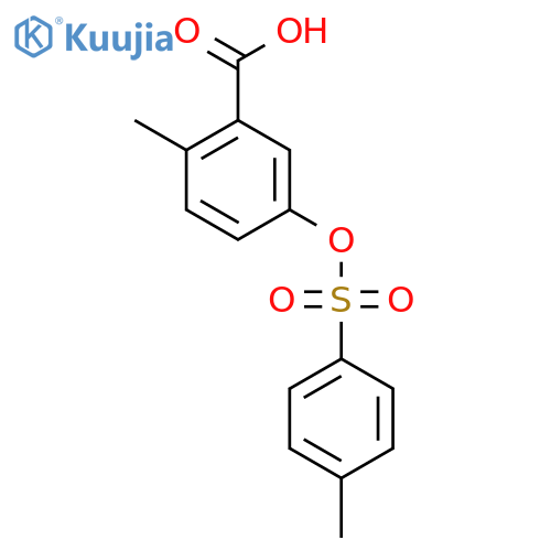2-Methyl-5-[(4-methylbenzenesulfonyl)oxy]benzoic acid structure