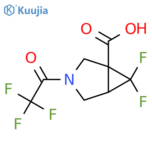 6,6-Difluoro-3-(2,2,2-trifluoroacetyl)-3-azabicyclo[3.1.0]hexane-1-carboxylic acid structure