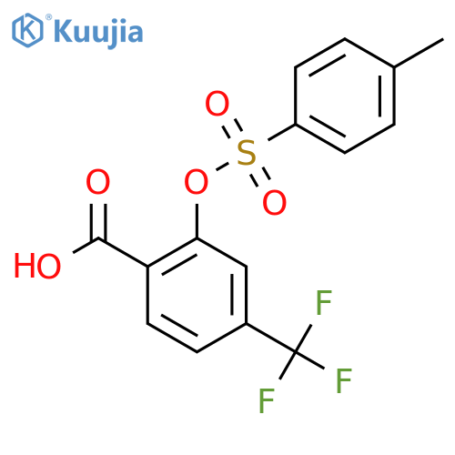 2-[(4-Methylbenzenesulfonyl)oxy]-4-(trifluoromethyl)benzoic acid structure