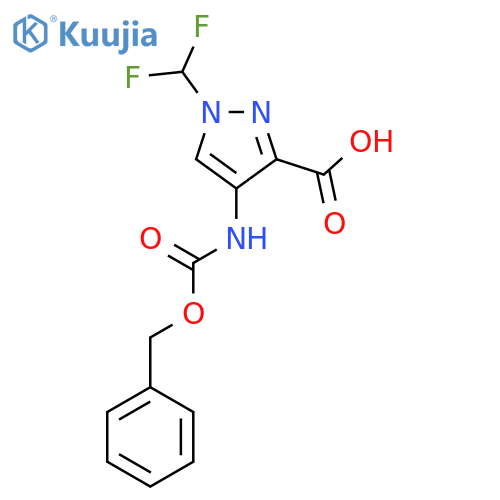 4-{[(benzyloxy)carbonyl]amino}-1-(difluoromethyl)-1H-pyrazole-3-carboxylic acid structure