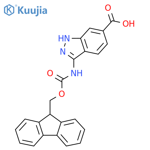 3-({[(9H-fluoren-9-yl)methoxy]carbonyl}amino)-1H-indazole-6-carboxylic acid structure
