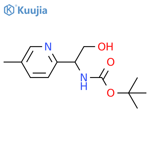 tert-butyl N-[2-hydroxy-1-(5-methylpyridin-2-yl)ethyl]carbamate structure