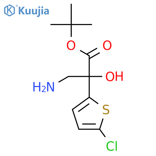 Tert-butyl 3-amino-2-(5-chlorothiophen-2-yl)-2-hydroxypropanoate structure