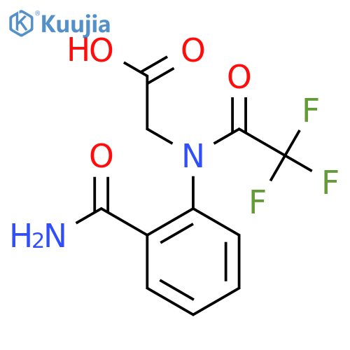 2-[N-(2-carbamoylphenyl)-2,2,2-trifluoroacetamido]acetic acid structure