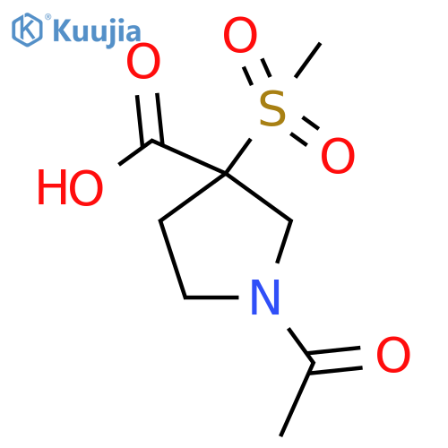 1-Acetyl-3-methanesulfonylpyrrolidine-3-carboxylic acid structure