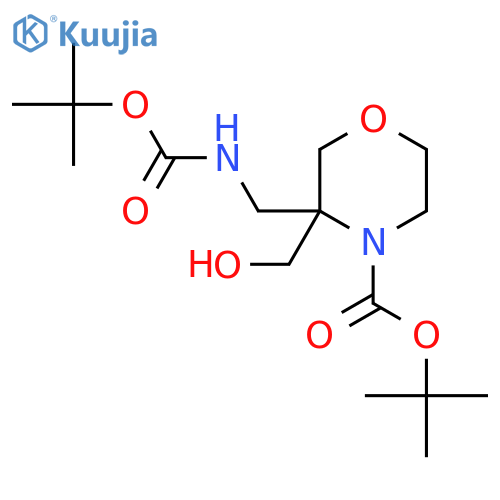 Tert-butyl 3-({[(tert-butoxy)carbonyl]amino}methyl)-3-(hydroxymethyl)morpholine-4-carboxylate structure