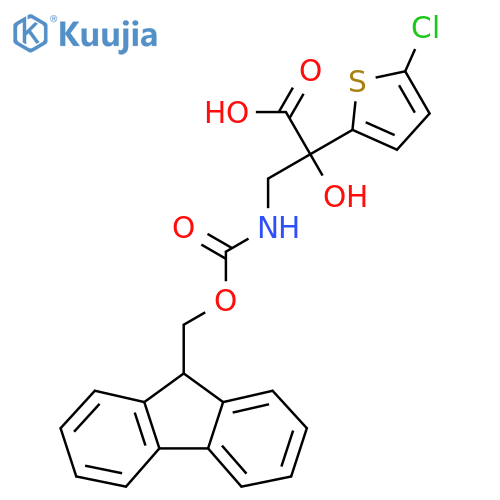 2-(5-chlorothiophen-2-yl)-3-({[(9H-fluoren-9-yl)methoxy]carbonyl}amino)-2-hydroxypropanoic acid structure