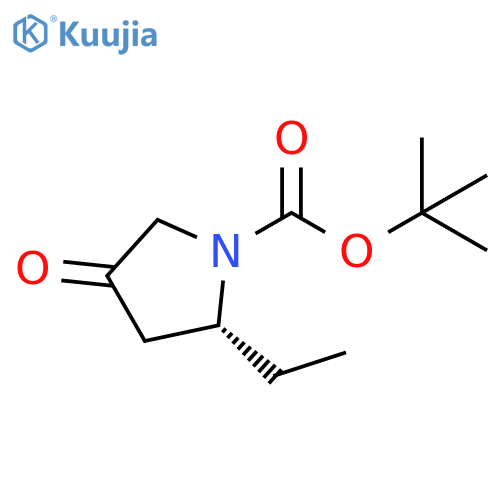 1-Pyrrolidinecarboxylic acid, 2-ethyl-4-oxo-, 1,1-dimethylethyl ester, (2R)- structure