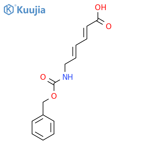 (2E,4E)-6-{[(benzyloxy)carbonyl]amino}hexa-2,4-dienoic acid structure