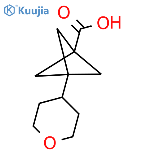 3-(oxan-4-yl)bicyclo1.1.1pentane-1-carboxylic acid structure