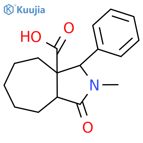 2-Methyl-1-oxo-3-phenyl-decahydrocyclohepta[c]pyrrole-3a-carboxylic acid structure