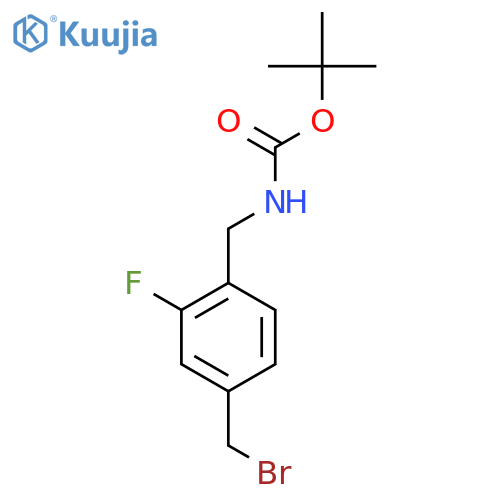 tert-butyl N-{4-(bromomethyl)-2-fluorophenylmethyl}carbamate structure